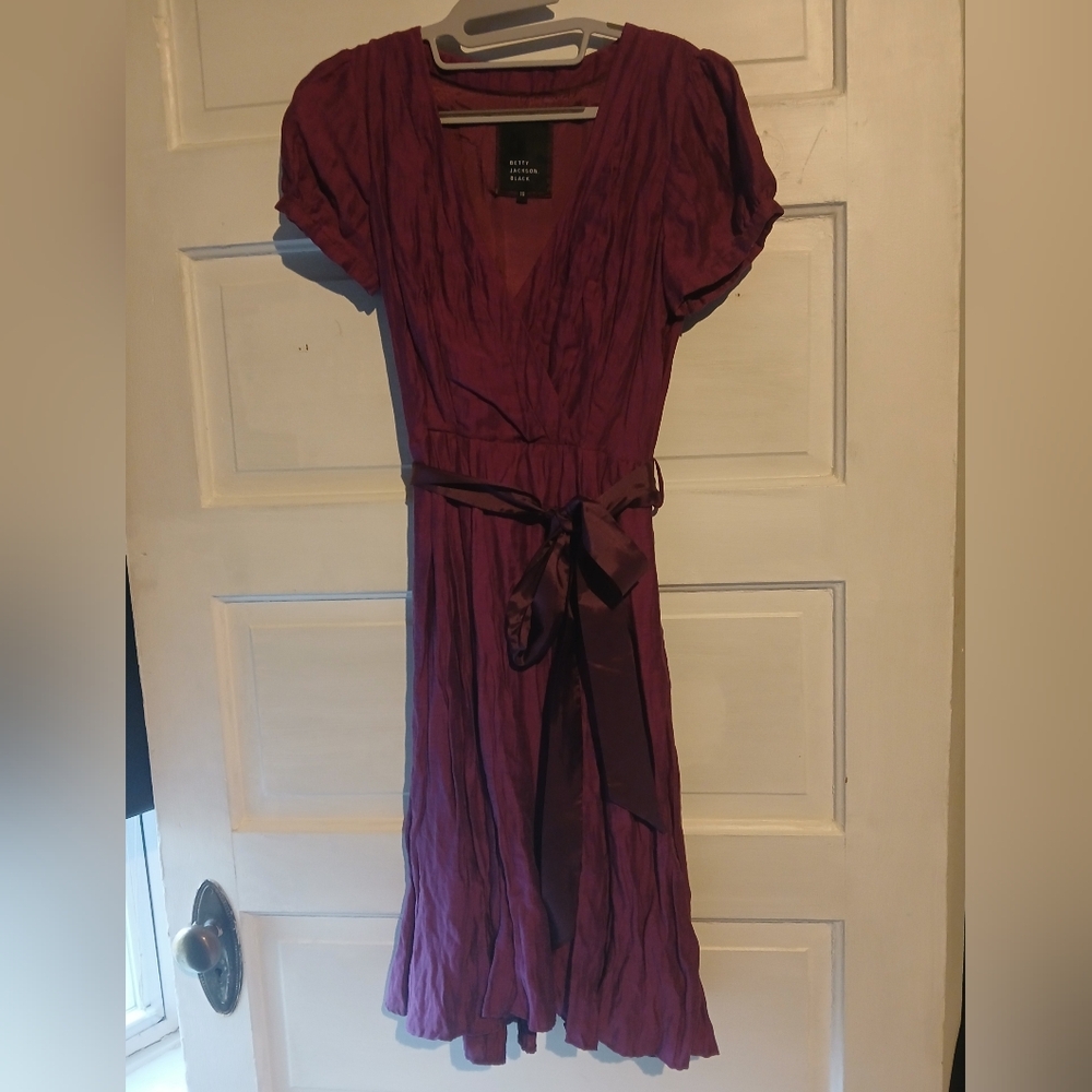 Betty Jackson purple linen blend dress